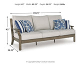 Rainier Ranch Outdoor Sofa and Loveseat with Coffee Table in Brown/Beige from Ashley Furniture - Luna Furniture