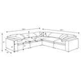 Raleigh 5-piece Boucle Upholstered Modular Sectional Grey from Coaster - Luna Furniture