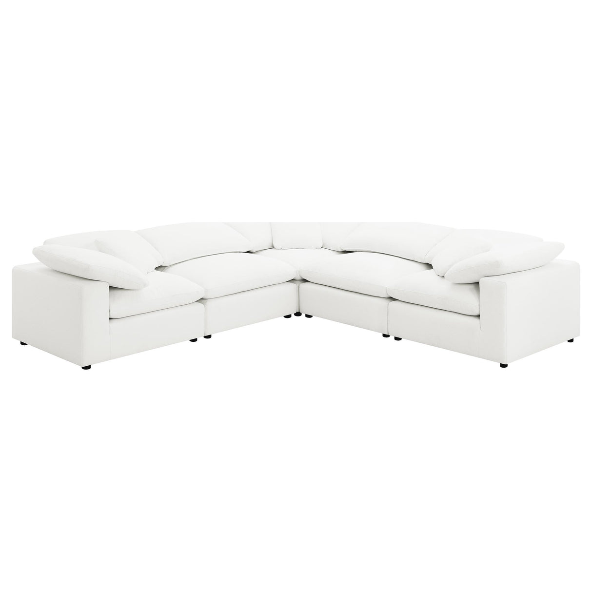 Raleigh 5-piece Boucle Upholstered Modular Sectional Ivory from Coaster - Luna Furniture