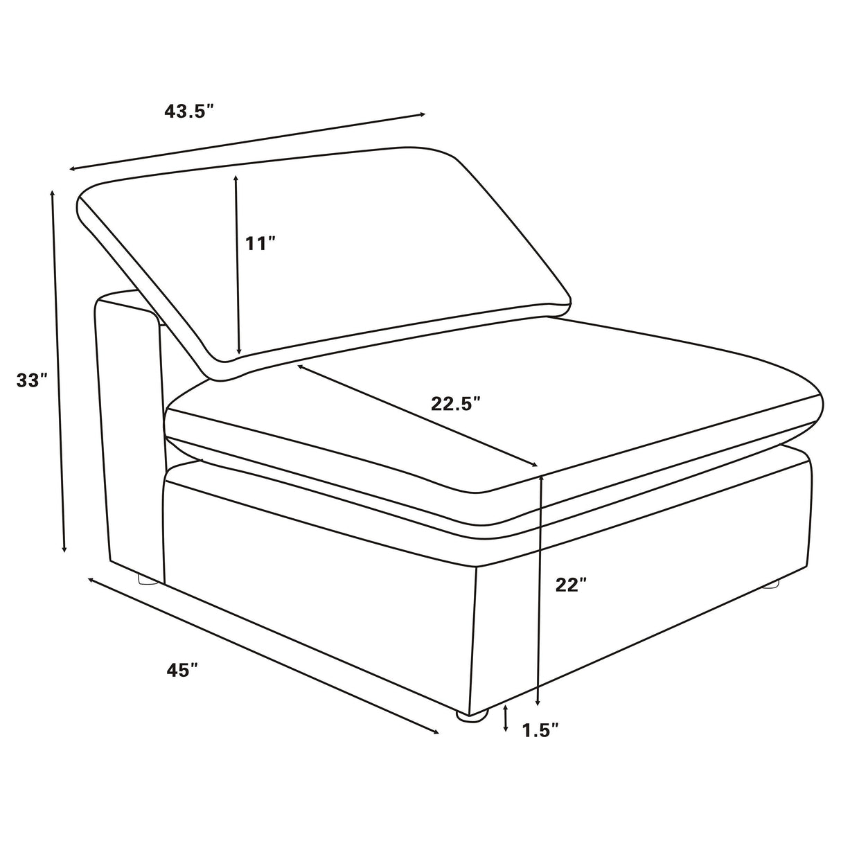 Raleigh Gray Boucle Upholstered Armless Chair from Coaster - Luna Furniture