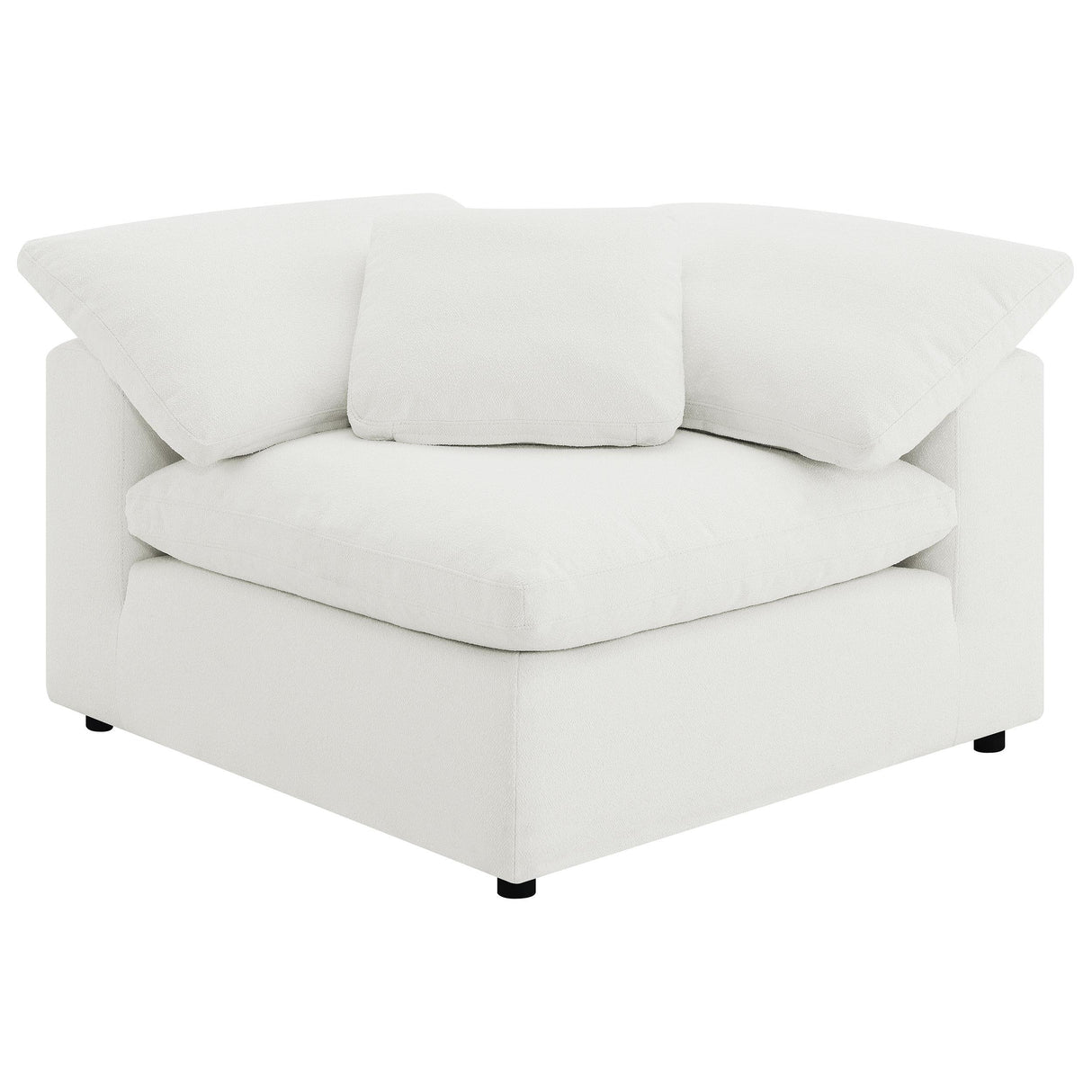 Raleigh Ivory Boucle Upholstered Corner Chair from Coaster - Luna Furniture