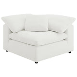 Raleigh Ivory Boucle Upholstered Corner Chair from Coaster - Luna Furniture