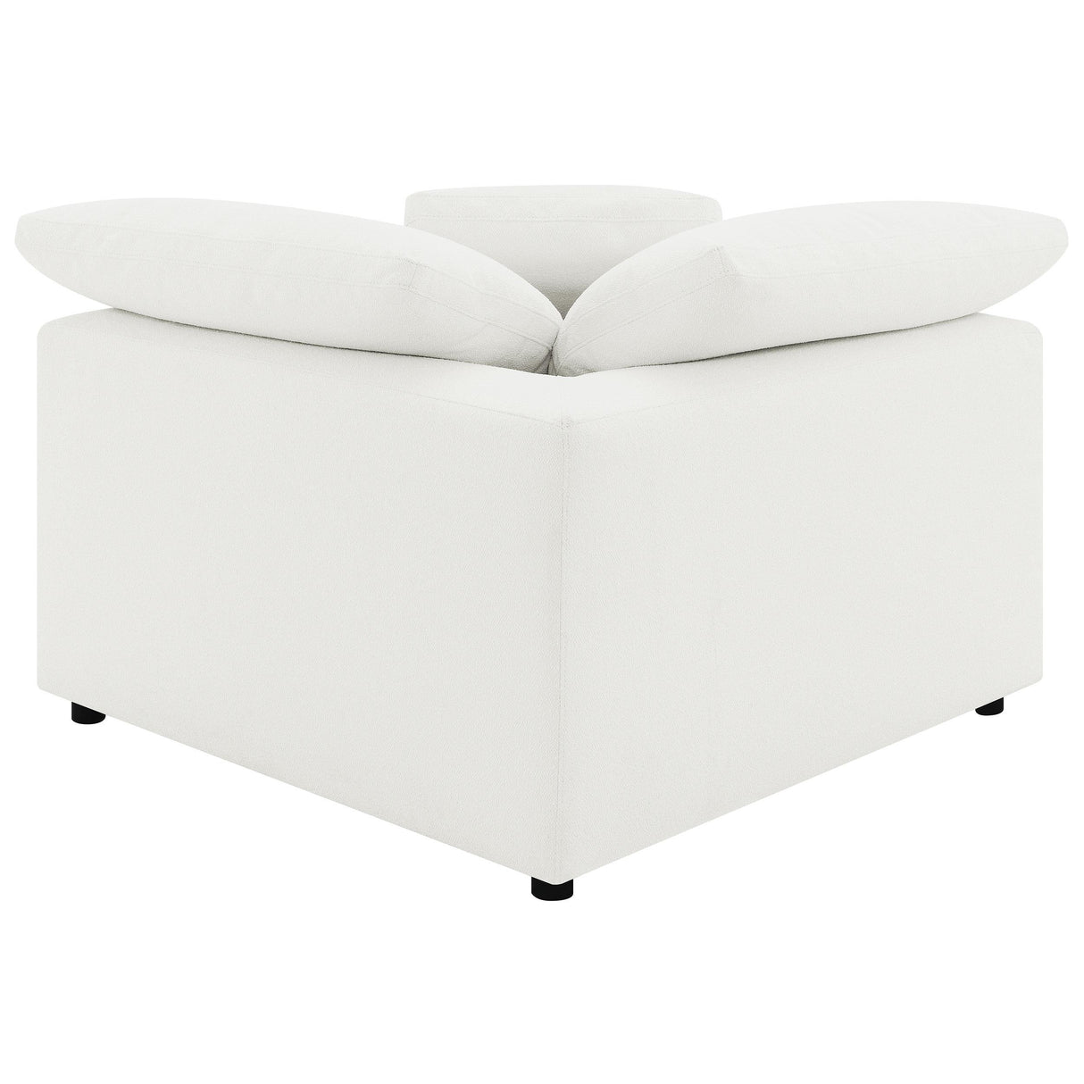 Raleigh Ivory Boucle Upholstered Corner Chair from Coaster - Luna Furniture