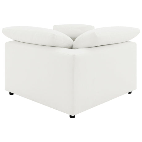 Raleigh Ivory Boucle Upholstered Corner Chair from Coaster - Luna Furniture