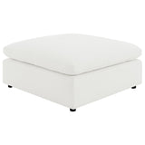 Raleigh Ivory Boucle Upholstered Ottoman from Coaster - Luna Furniture