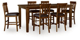 Ralene Medium Brown Counter Height Dining Table and 6 Barstools from Ashley Furniture - Luna Furniture