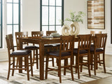 Ralene Medium Brown Counter Height Dining Table and 8 Barstools from Ashley - Luna Furniture