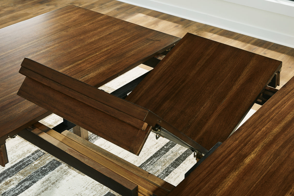 Ralene Medium Brown Counter Height Dining Table and 8 Barstools from Ashley - Luna Furniture