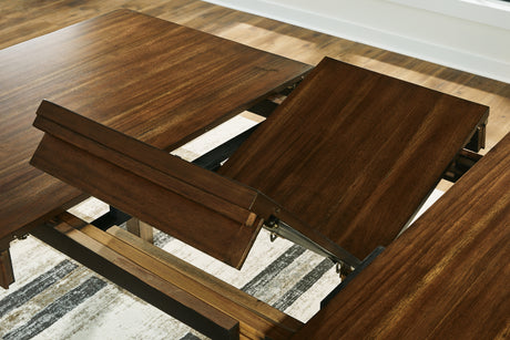 Ralene Medium Brown Counter Height Dining Table and 8 Barstools from Ashley - Luna Furniture