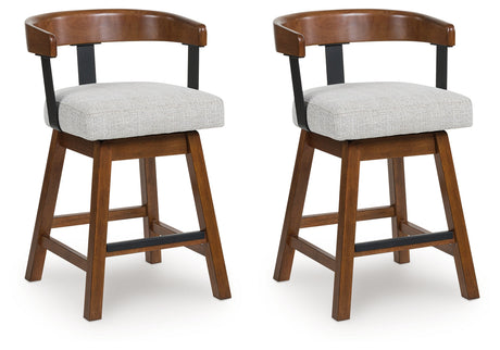 Ralene Medium Brown Counter Height Barstool (Set of 2), Set of 2 from Ashley - Luna Furniture