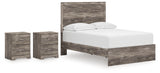 Ralinksi Full Panel Bed with 2 Nightstands in Gray from Ashley - Luna Furniture