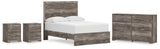 Ralinksi Full Panel Bed with Dresser and 2 Nightstands in Gray from Ashley - Luna Furniture