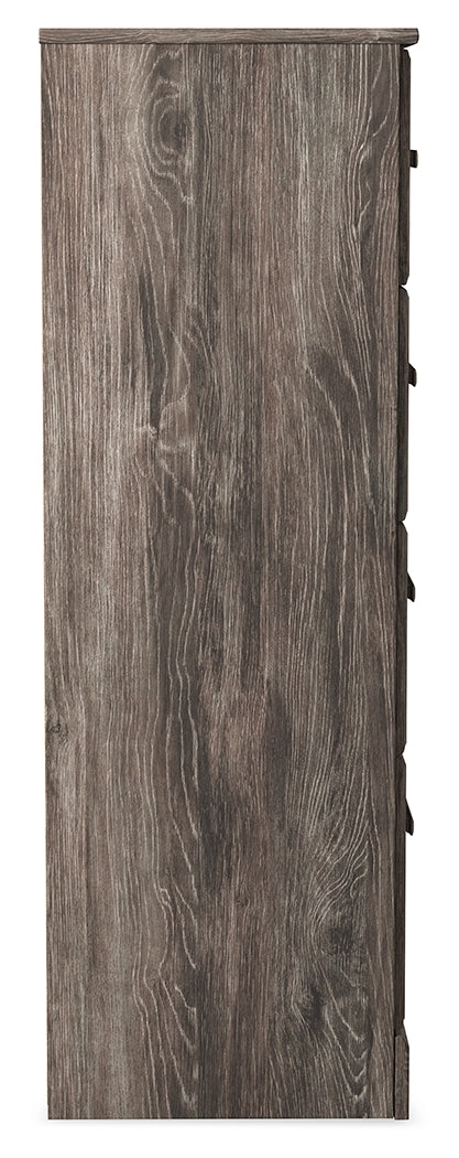 Ralinksi King Panel Bed with Mirrored Dresser and Chest in Gray from Ashley - Luna Furniture