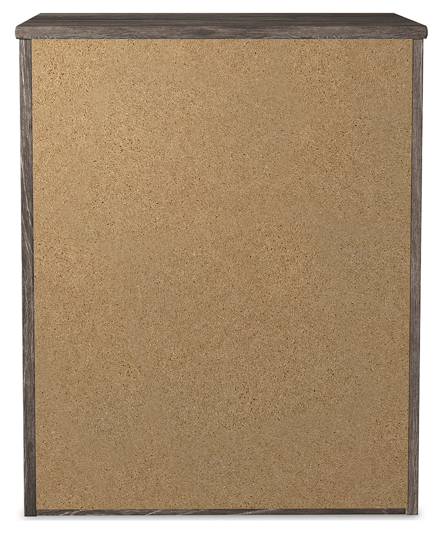 Ralinksi Queen Panel Bed with Mirrored Dresser and 2 Nightstands in Gray from Ashley - Luna Furniture