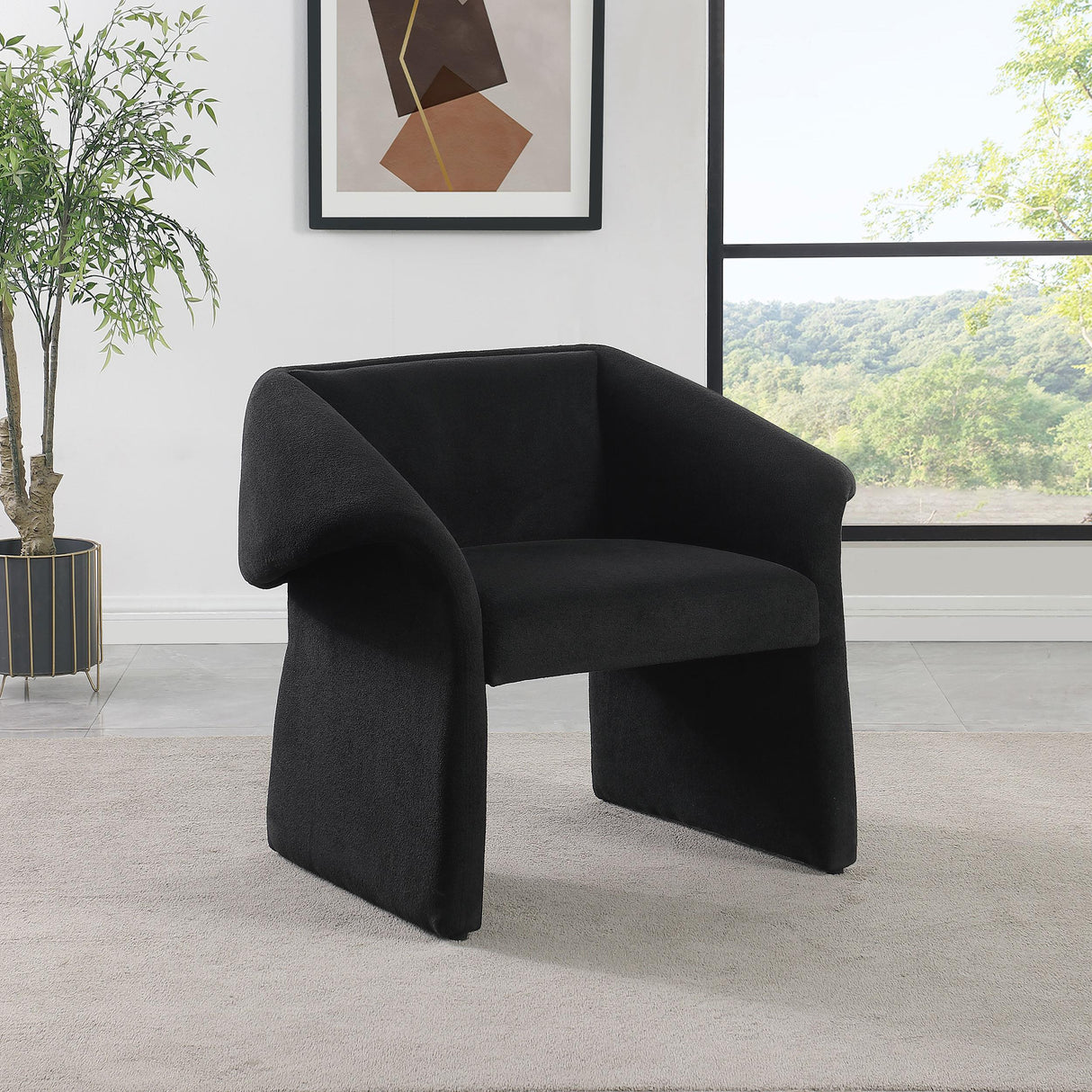 Ramsey Black Upholstered Sloped Arm Accent Chair from Coaster - Luna Furniture
