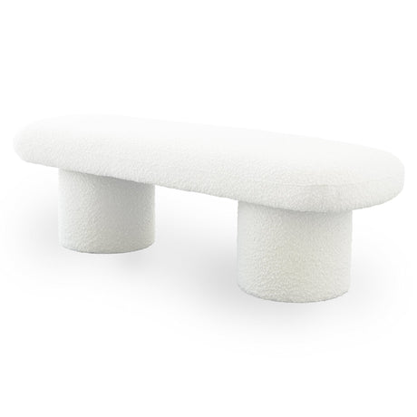 Randolph Ivory Boucle Bench from Midinmod - Luna Furniture