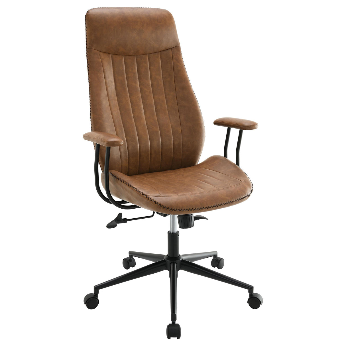 Ranger Brown Upholstered Adjustable Home Office Desk Chair from Coaster - Luna Furniture