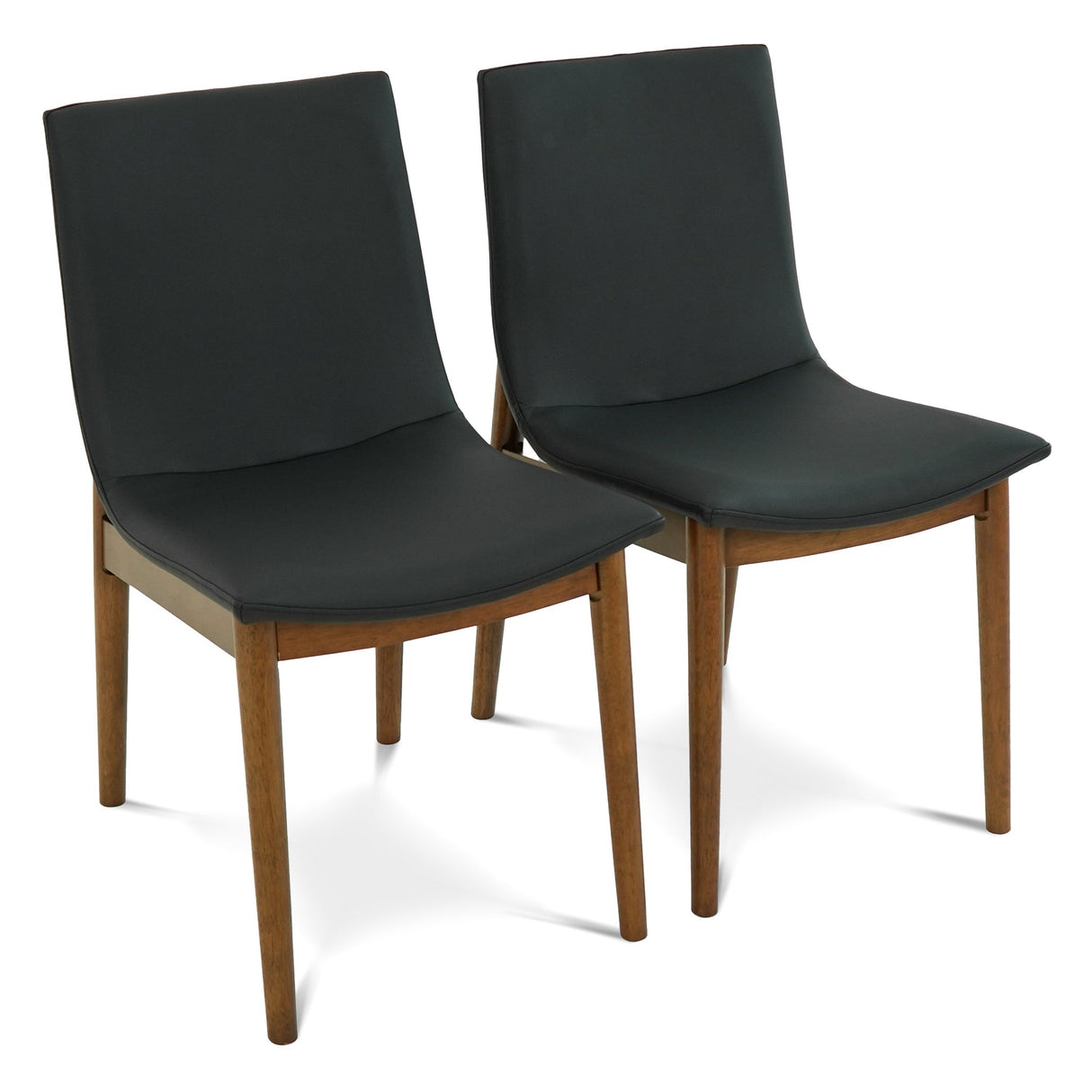 Ravel Walnut Vegan Leather Mid-Century Modern Dining Chairs from Midinmod - Luna Furniture