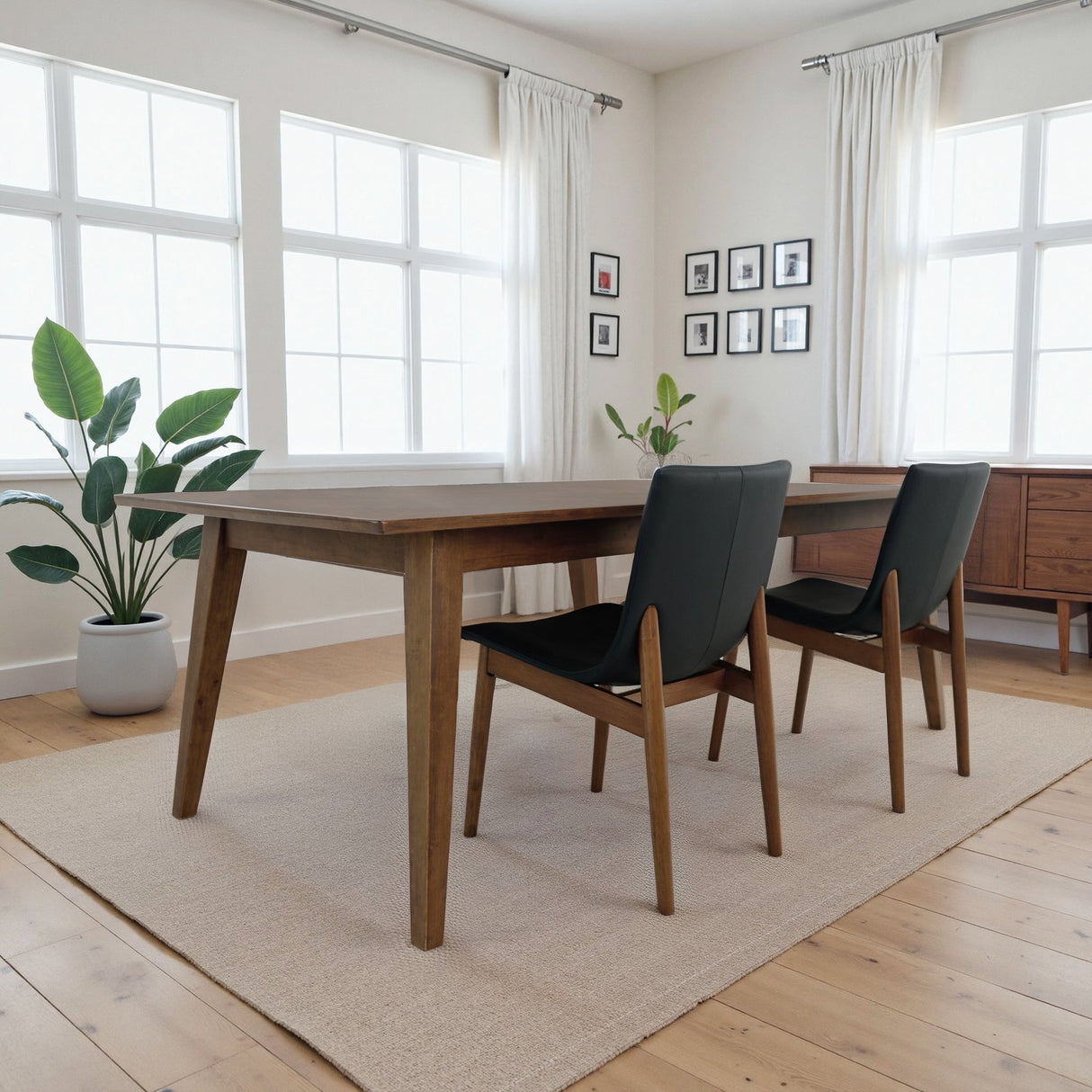 Ravel Walnut Vegan Leather Mid-Century Modern Dining Chairs from Midinmod - Luna Furniture