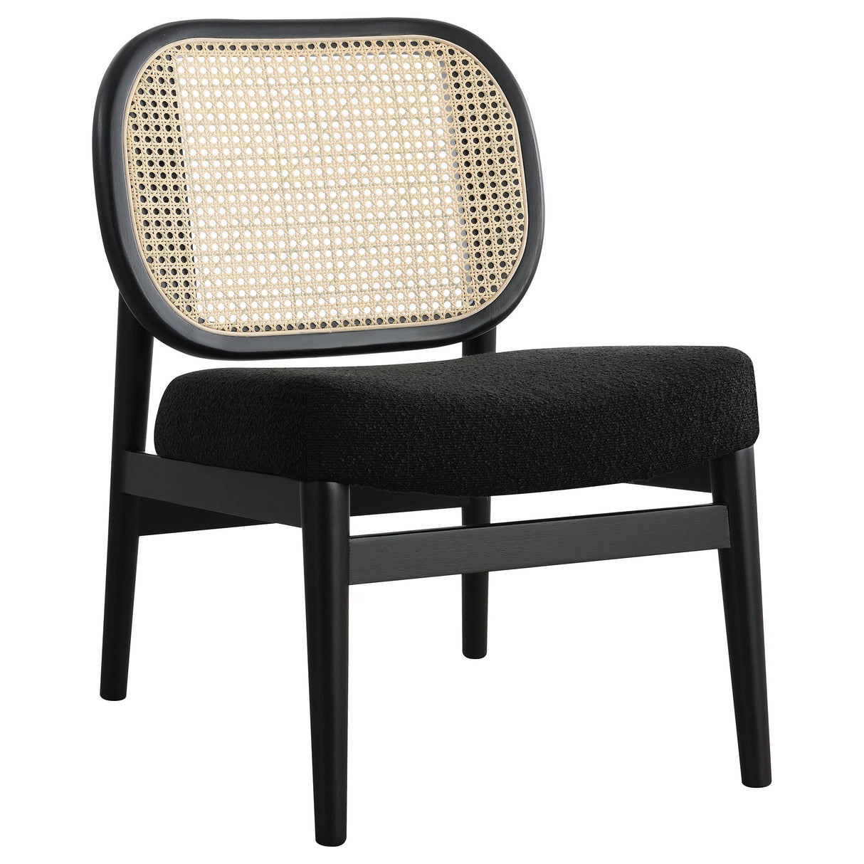 Rayo Black Rattan Cane Back Accent Chair with Padded Seat from Coaster - Luna Furniture