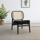 Rayo Black Rattan Cane Back Accent Chair with Padded Seat from Coaster - Luna Furniture
