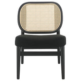 Rayo Black Rattan Cane Back Accent Chair with Padded Seat from Coaster - Luna Furniture