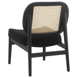 Rayo Black Rattan Cane Back Accent Chair with Padded Seat from Coaster - Luna Furniture