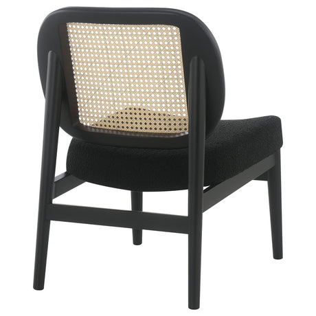 Rayo Black Rattan Cane Back Accent Chair with Padded Seat from Coaster - Luna Furniture