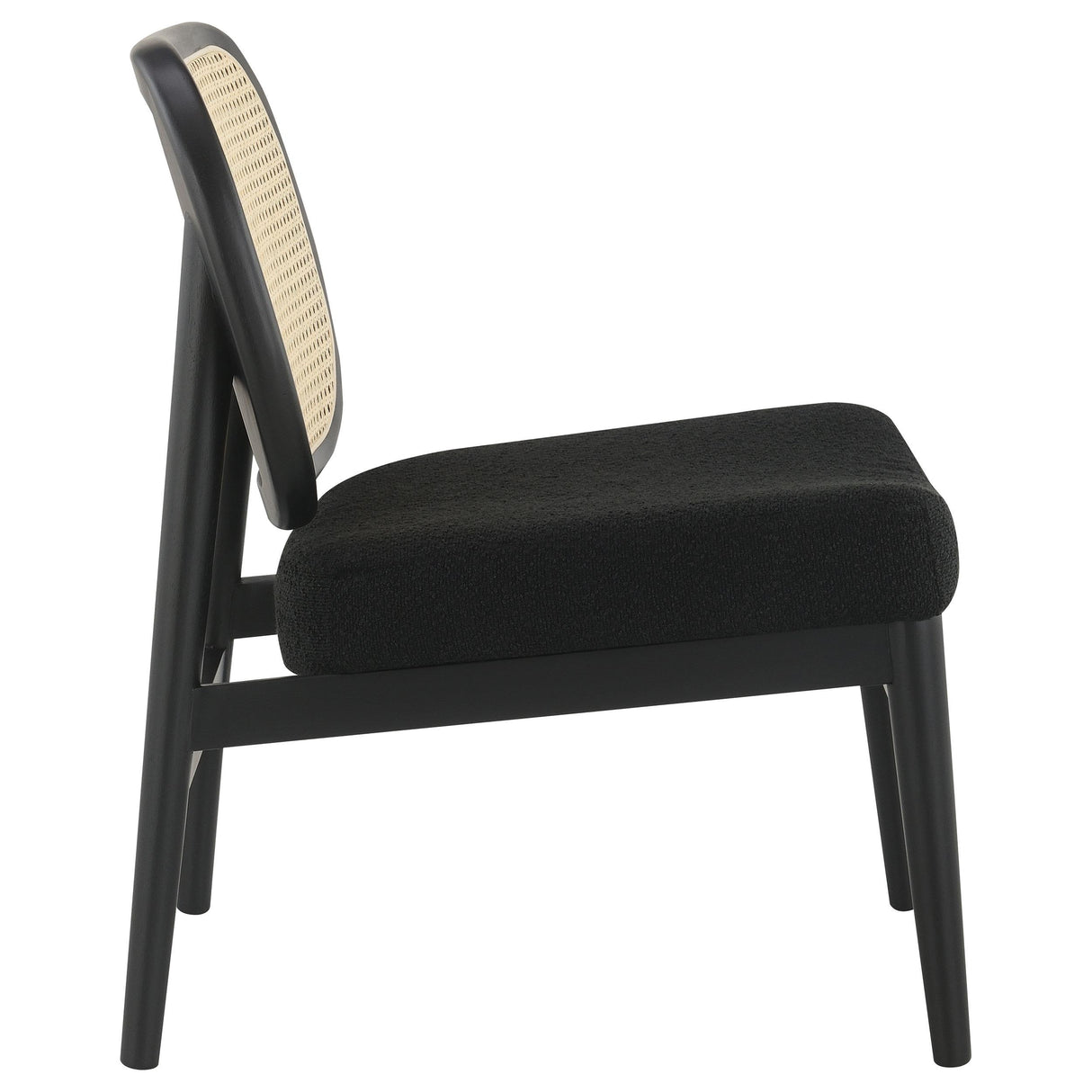 Rayo Black Rattan Cane Back Accent Chair with Padded Seat from Coaster - Luna Furniture