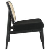 Rayo Black Rattan Cane Back Accent Chair with Padded Seat from Coaster - Luna Furniture