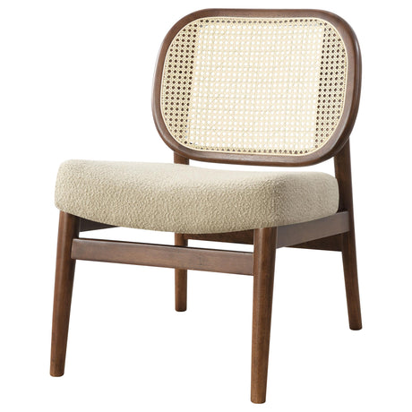 Rayo Camel Rattan Cane Back Accent Chair with Padded Seat from Coaster - Luna Furniture