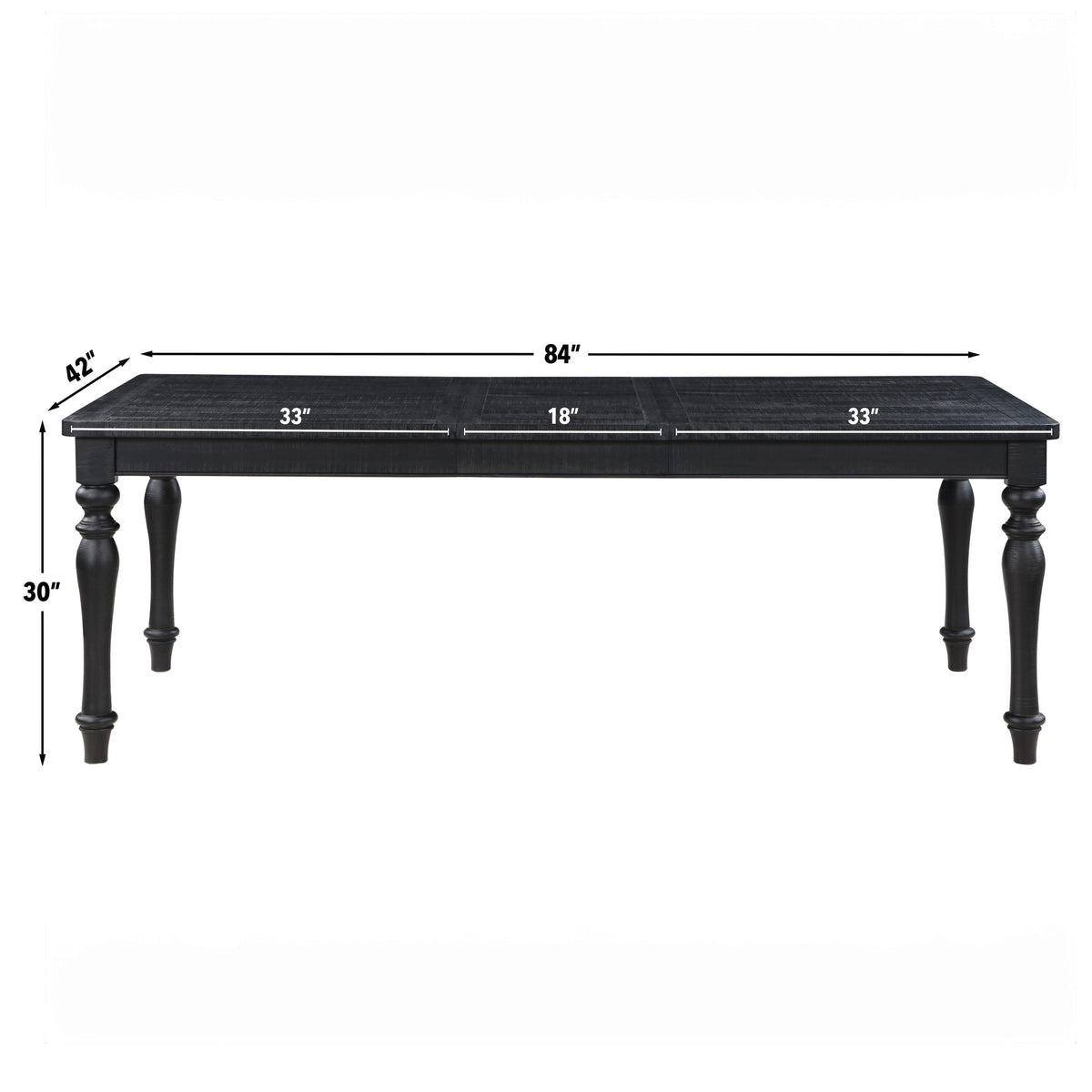 Odessa Black 66-84" Dining Table with 18" Leaf from Steve Silver - Luna Furniture