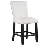 Artemis White Square Marble Top 9-Piece Counter Height Dining Set with White Vegan Leather Chairs