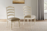 Realyn Chipped White Dining Table and 4 Chairs from Ashley - Luna Furniture