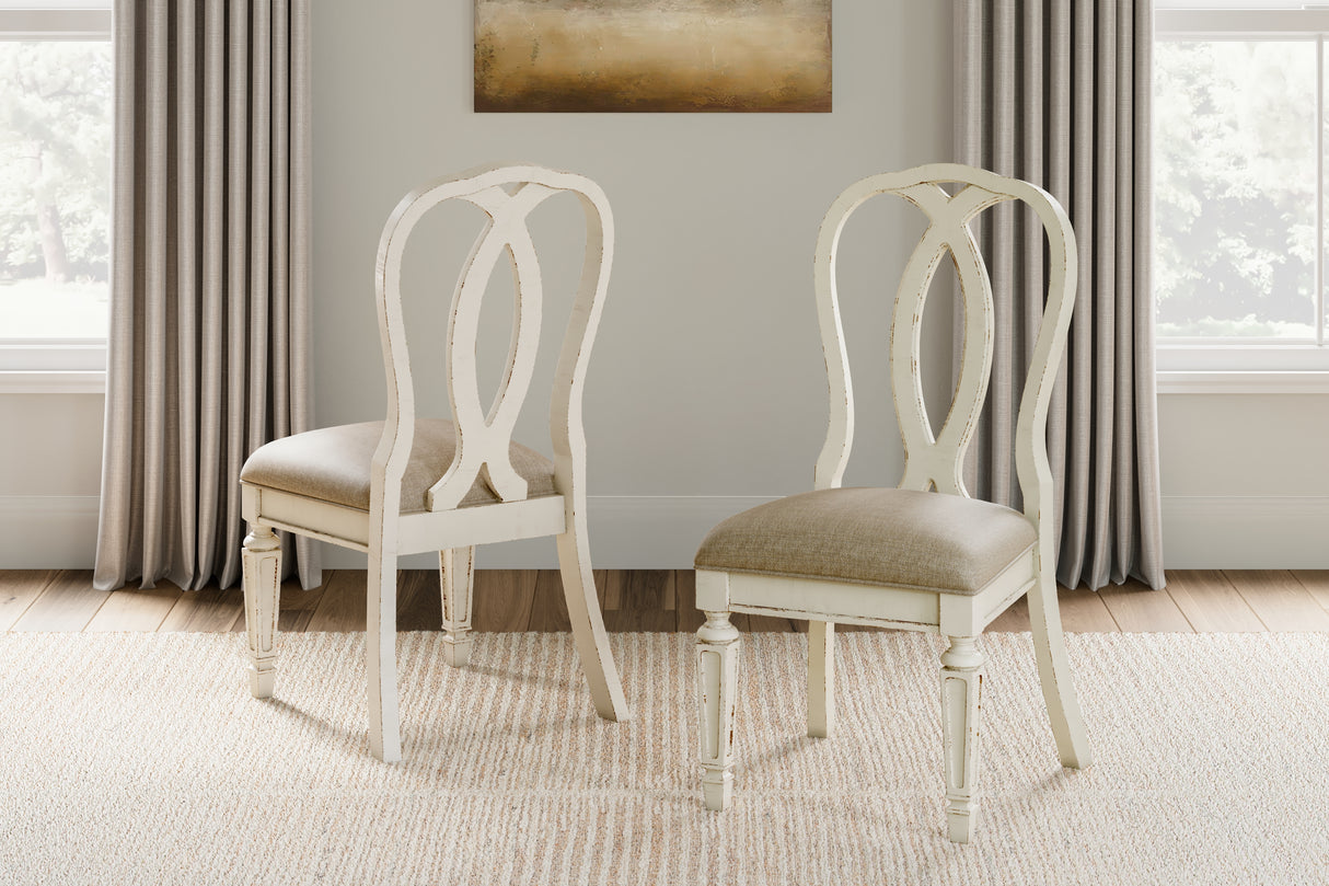 Realyn Chipped White Dining Table and 4 Chairs from Ashley - Luna Furniture
