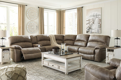 Realyn Coffee Table with 2 End Tables in White/Brown from Ashley Furniture - Luna Furniture