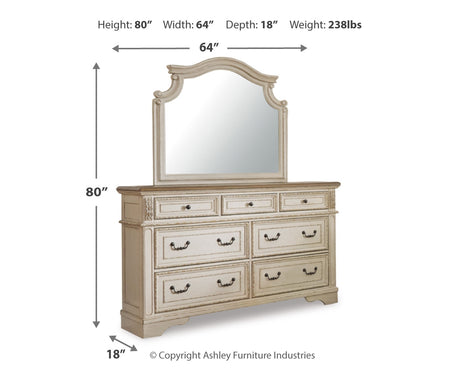 Realyn Full Panel Bed, Dresser, Mirror and Nightstand from Ashley - Luna Furniture