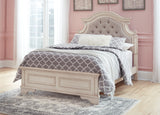 Realyn White Full Panel Bed with Mirrored Dresser in Chipped from Ashley Furniture - Luna Furniture