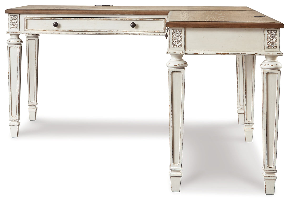 Realyn Lift-top Desk, L-shaped Desk and 4 Bookcases from Ashley Furniture - Luna Furniture