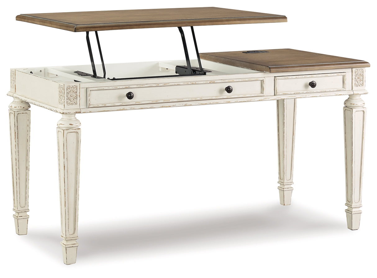 Realyn Lift-top Desk, L-shaped Desk and 4 Bookcases from Ashley Furniture - Luna Furniture