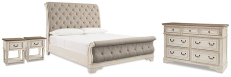 Realyn Queen Upholstered Sleigh Bed, Dresser and 2 Nightstands from Ashley - Luna Furniture