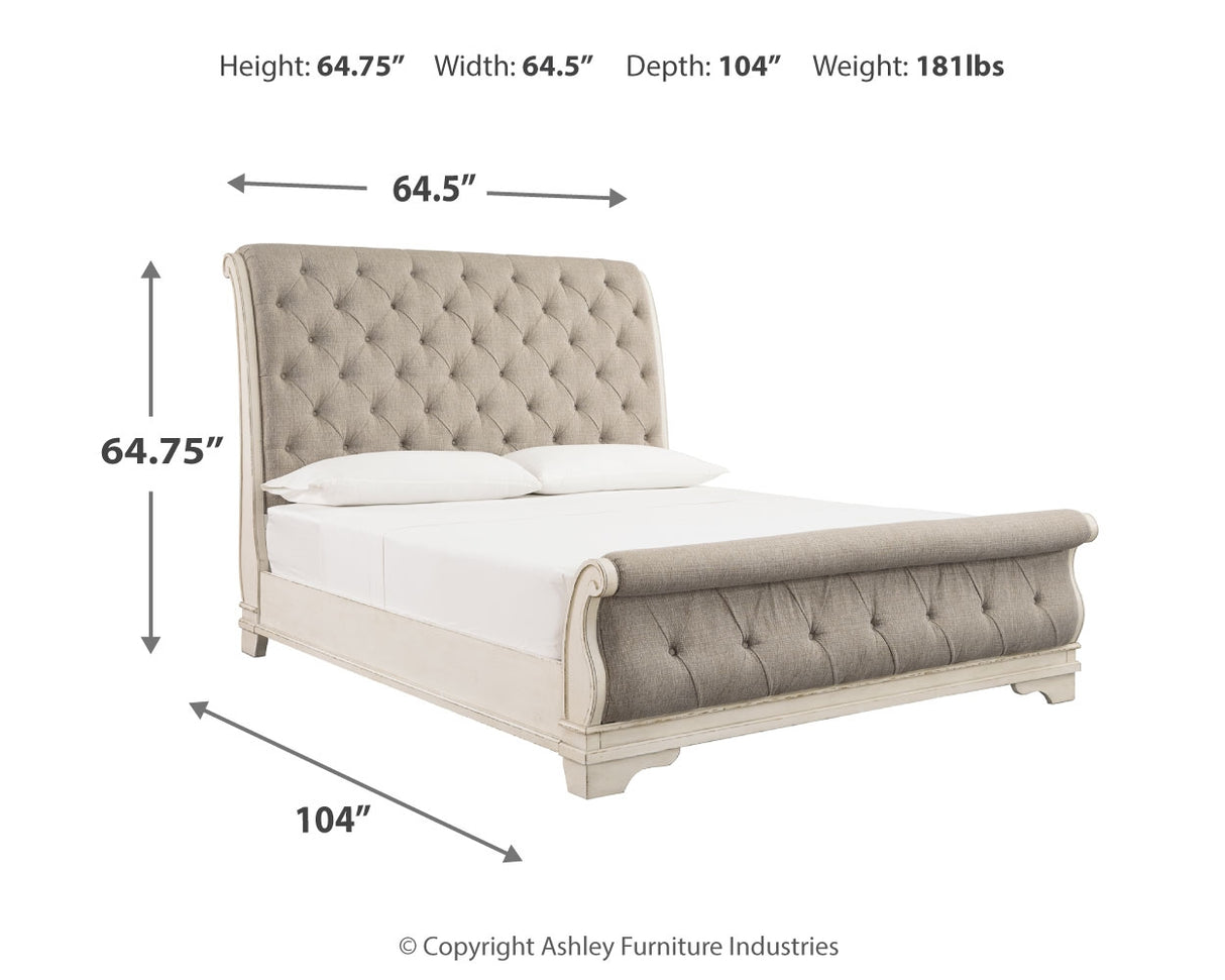 Realyn Queen Upholstered Sleigh Bed, Dresser and 2 Nightstands from Ashley - Luna Furniture