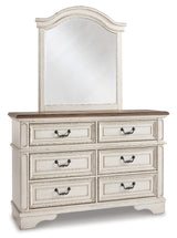 Realyn Chipped White Twin Panel Bed with Mirrored Dresser and Chest from Ashley - Luna Furniture