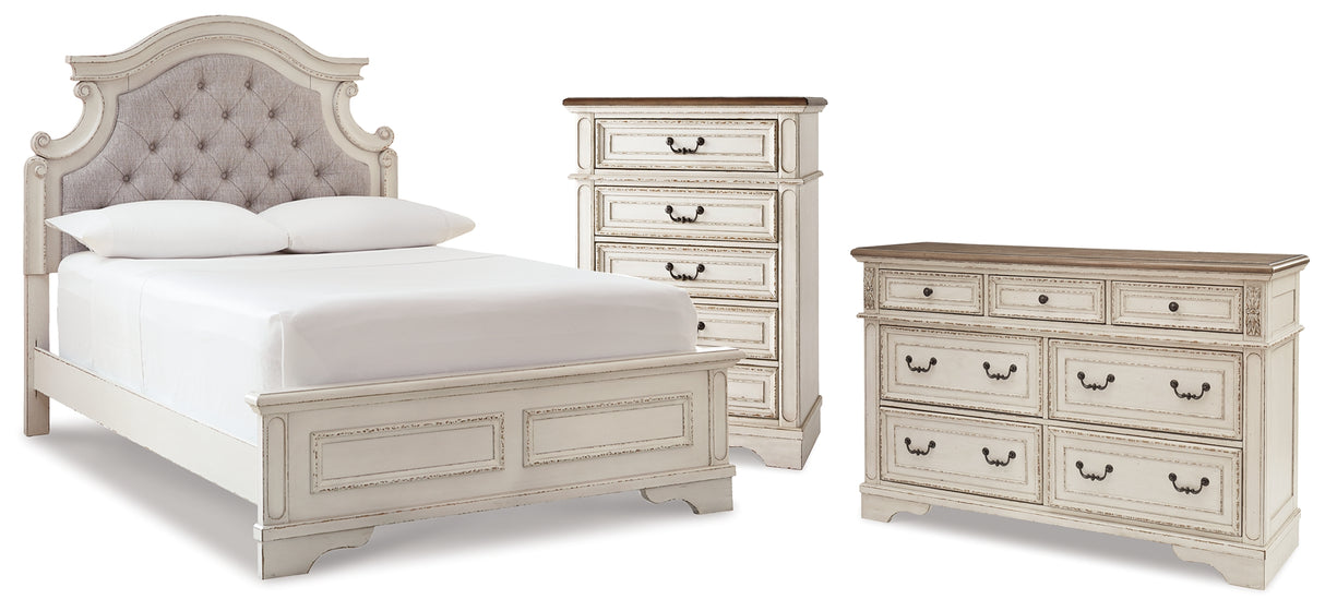 Realyn Two-tone Full Panel Bed, Dresser and Chest from Ashley - Luna Furniture