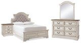 Realyn Two-tone Full Panel Bed, Dresser, Mirror and Nightstand from Ashley - Luna Furniture