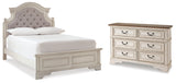 Realyn Two-tone Full Upholstered Panel Bed with Dresser from Ashley - Luna Furniture
