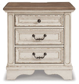 Realyn Two-tone King Panel Bed, Vanity, Chest and 2 Nightstands from Ashley - Luna Furniture