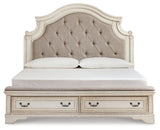 Realyn Two-tone King Storage Bed, Dresser, Mirror and Nightstand from Ashley - Luna Furniture