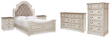Realyn Two-tone Queen Panel Bed, Dresser, Chest and 2 Nightstands from Ashley - Luna Furniture