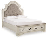 Realyn Two-tone Queen Upholstery Panel Bed, Dresser, Chest, Nightstand, and Vanity Set from Ashley - Luna Furniture